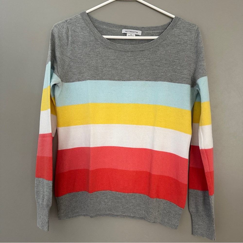 Colorful Striped Women's Sweater small